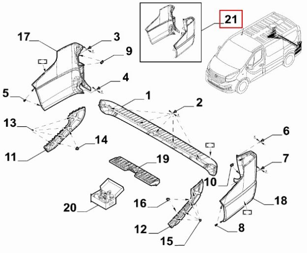 Picture of SET BUMPERHOEKEN ACHTER ZWART