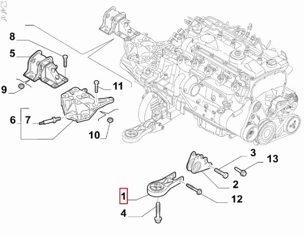 Picture of MOTORSTEUN ACHTERZIJDE 2.0/2.3